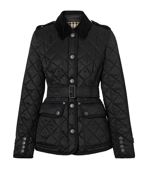 burberry womens quilted jacket black|burberry quilted jacket outlet price.